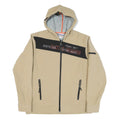 REEBOK Mens Beige & Black Route 34 Hoodie Jacket M Polyester Blend Zip