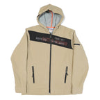 REEBOK Mens Beige & Black Route 34 Hoodie Jacket M Polyester Blend Zip