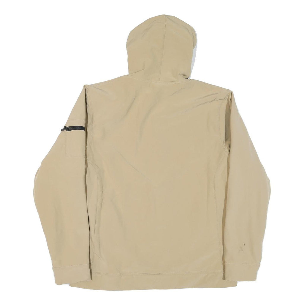 REEBOK Mens Beige & Black Route 34 Hoodie Jacket M Polyester Blend Zip