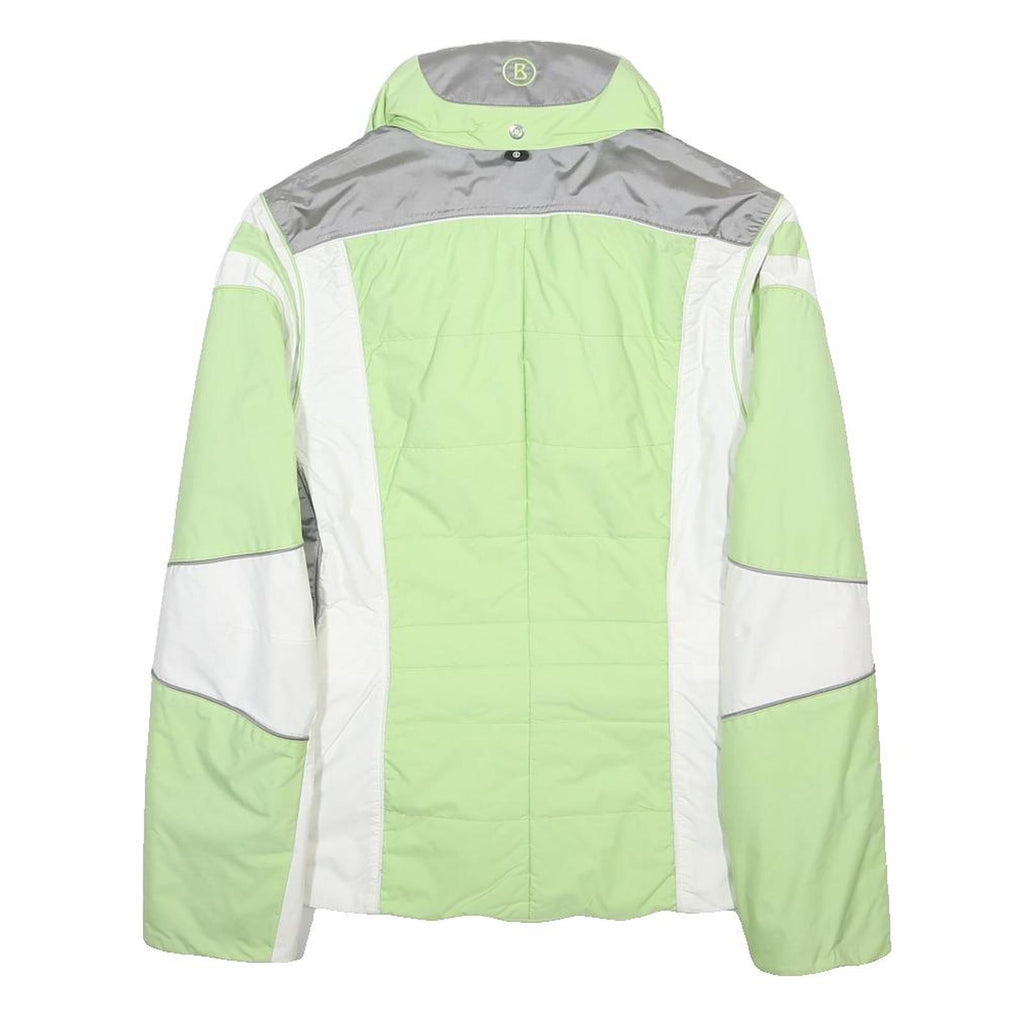 BOGNER Womens Green & White Zip Jacket S Polyamide Colourblock Lightweight Warm