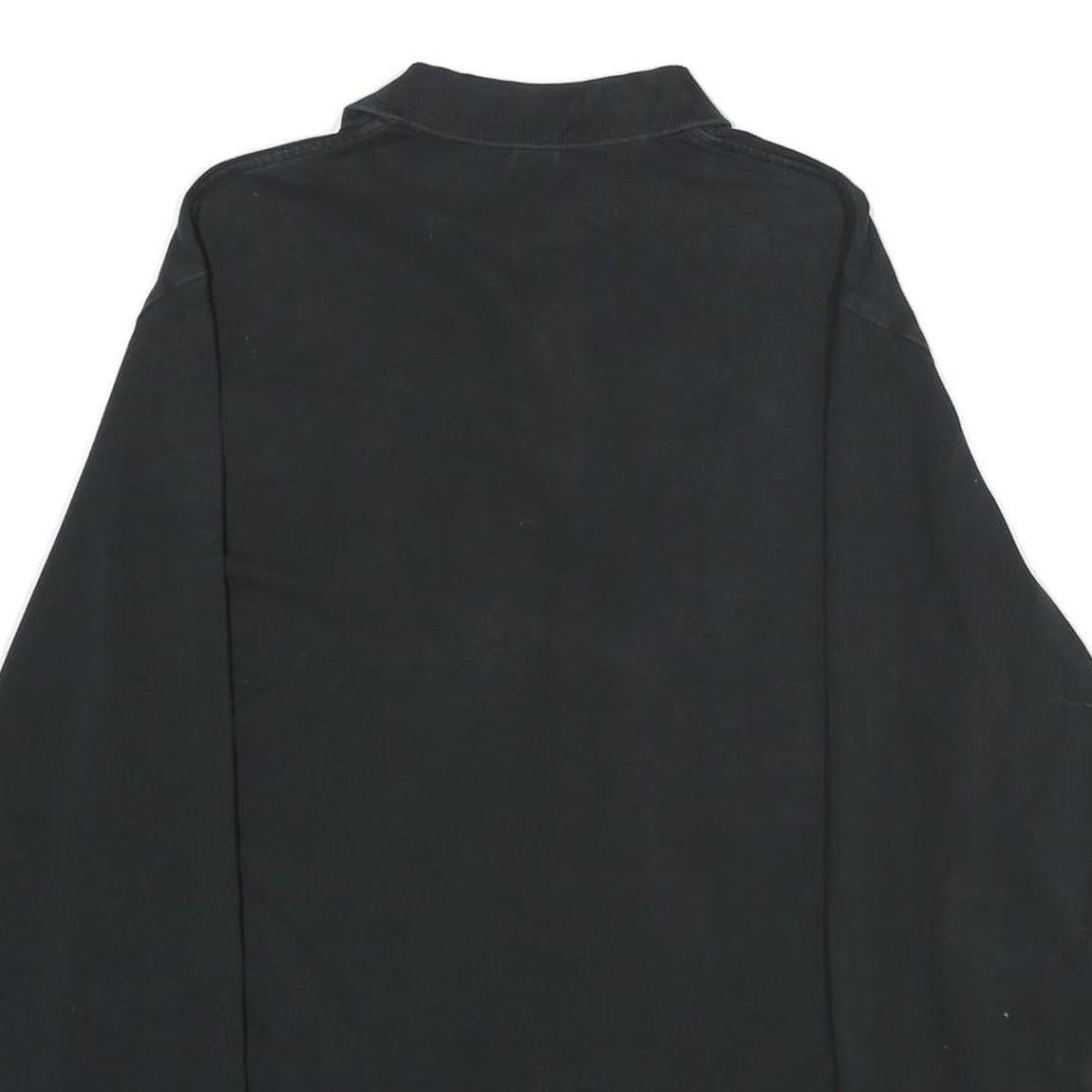 POLO RALPH LAUREN Mens Black Long Sleeve Plain L Cotton Polo Shirt Classic Fit