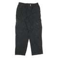 VANS Mens Black Relaxed Cargo Denim Jeans W29 L28 Elastic Waist Zip Closure
