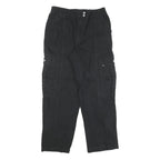 VANS Mens Black Relaxed Cargo Denim Jeans W29 L28 Elastic Waist Zip Closure