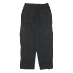 VANS Mens Black Relaxed Cargo Denim Jeans W29 L28 Elastic Waist Zip Closure