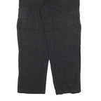 VANS Mens Black Relaxed Cargo Denim Jeans W29 L28 Elastic Waist Zip Closure