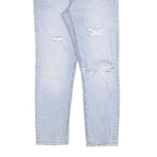 LEVI'S 501 T Womens Jeans Blue Regular Straight Denim Light W32 L28 Distressed