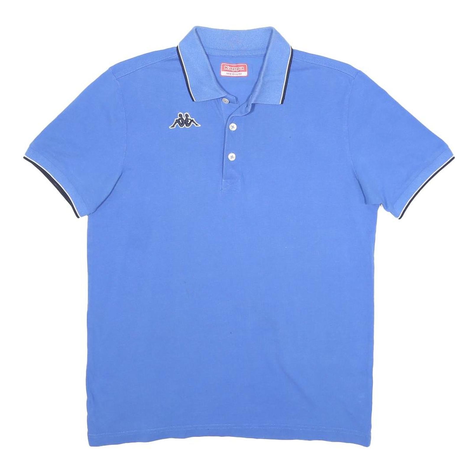 KAPPA Mens Blue Short Sleeve Polo Shirt M Cotton Blend Casual Sport