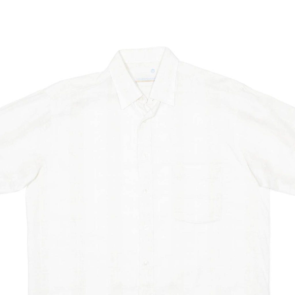 COSMOPOLITAN Mens Plain Shirt White L