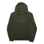 PUMA Mens Green Hoodie S Cotton Blend Pullover Casual Hooded Sweatshirt