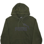 PUMA Mens Green Hoodie S Cotton Blend Pullover Casual Hooded Sweatshirt