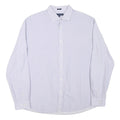 TOMMY HILFIGER Mens White Patterned Shirt XL Cotton Blend Long Sleeve Button