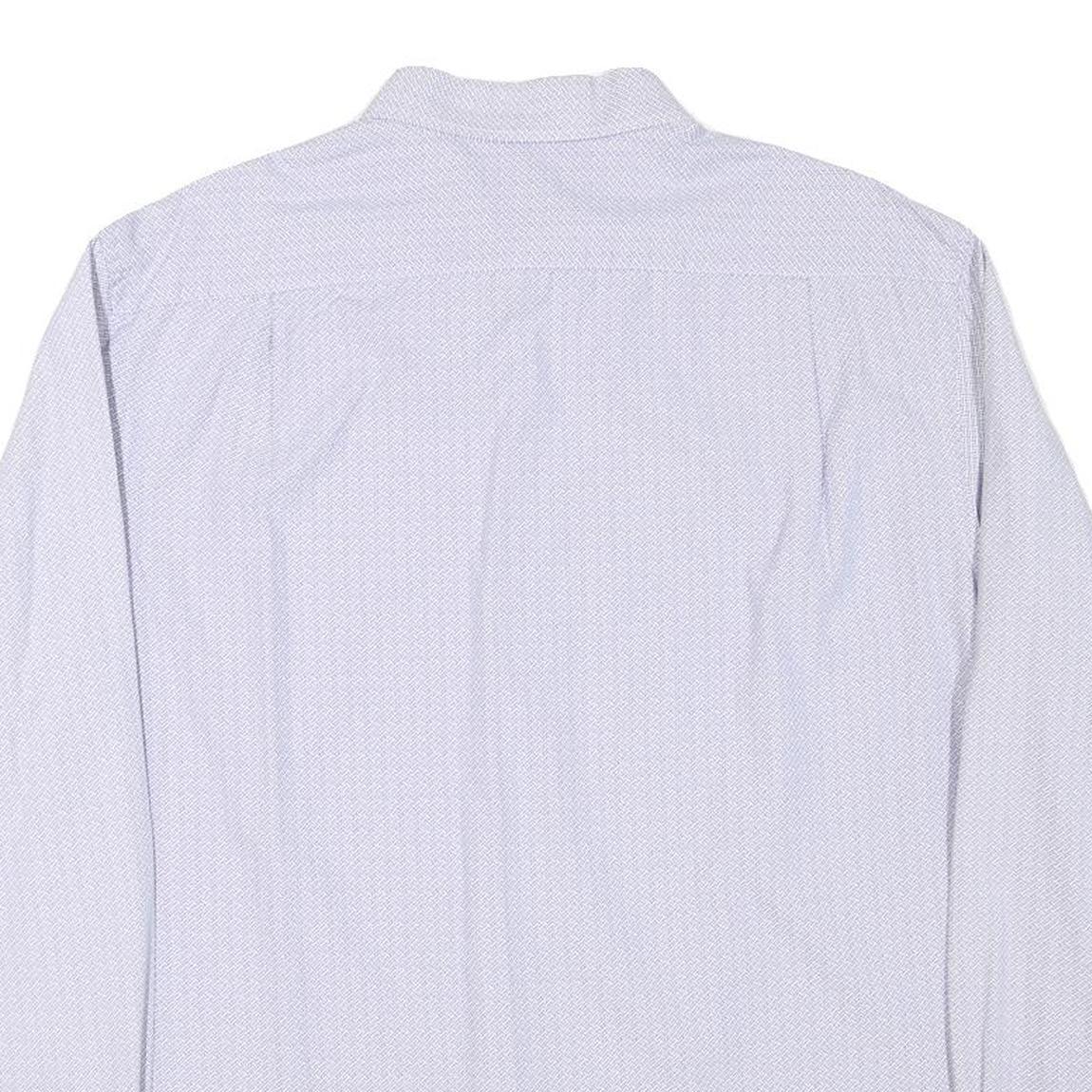 TOMMY HILFIGER Mens White Patterned Shirt XL Cotton Blend Long Sleeve Button