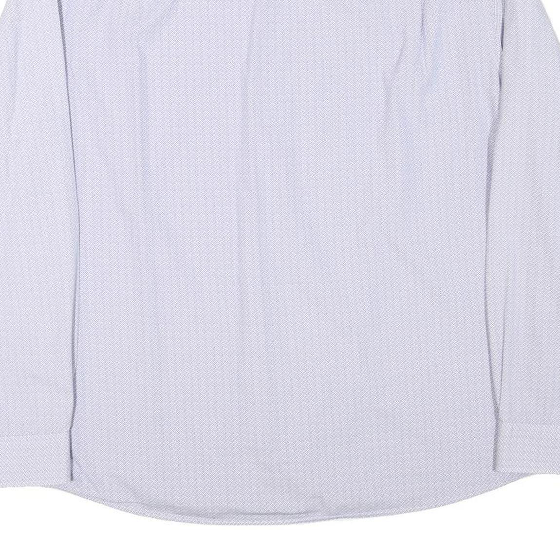 TOMMY HILFIGER Mens White Patterned Shirt XL Cotton Blend Long Sleeve Button