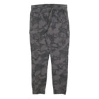 FSBN Mens Cotton Blend Black Camouflage Slim Drawstring Trousers W30 L27