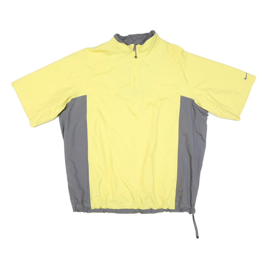 NIKE Womens Yellow & Grey Lightweight Polyester Blend Zip Jacket XL Storm-Fit