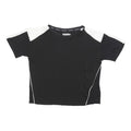 CALVIN KLEIN JEANS Womens Black & White Top Short Sleeve Crew Neck M Lightweight
