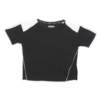 CALVIN KLEIN JEANS Womens Black & White Top Short Sleeve Crew Neck M Lightweight