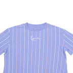 KARL KANI Cropped Pinstripe Mens T-Shirt Purple Crew Neck XS