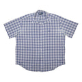 POLO RALPH LAUREN Mens Blue & White Checked Shirt XL Short Sleeve Cotton Casual