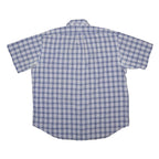 POLO RALPH LAUREN Mens Blue & White Checked Shirt XL Short Sleeve Cotton Casual