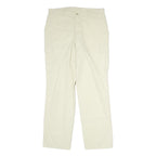 Mens Cream Polyester Regular Fit Cargo Trousers W32 L30 Casual Lightweight Zip