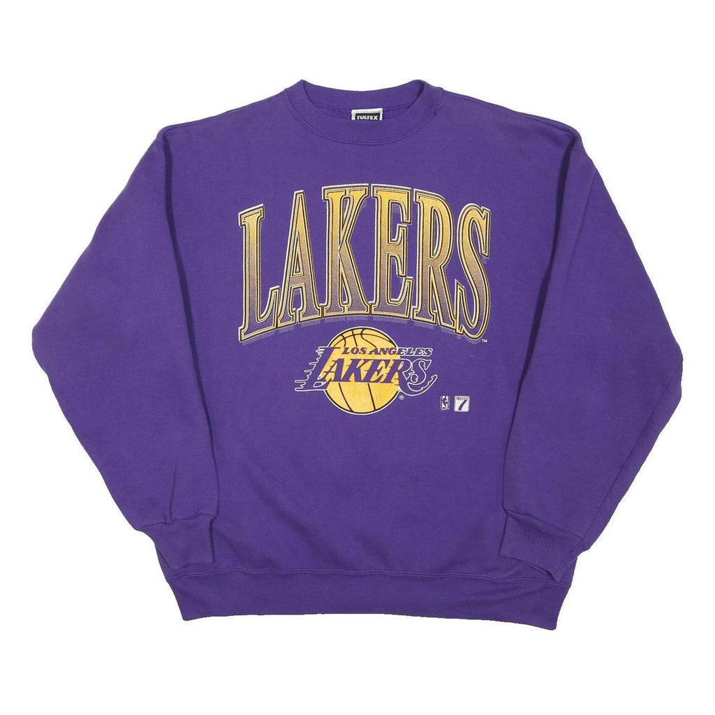 TULTEX Womens Purple Lakers Crew Neck XL Basketball Logo Sweatshirt