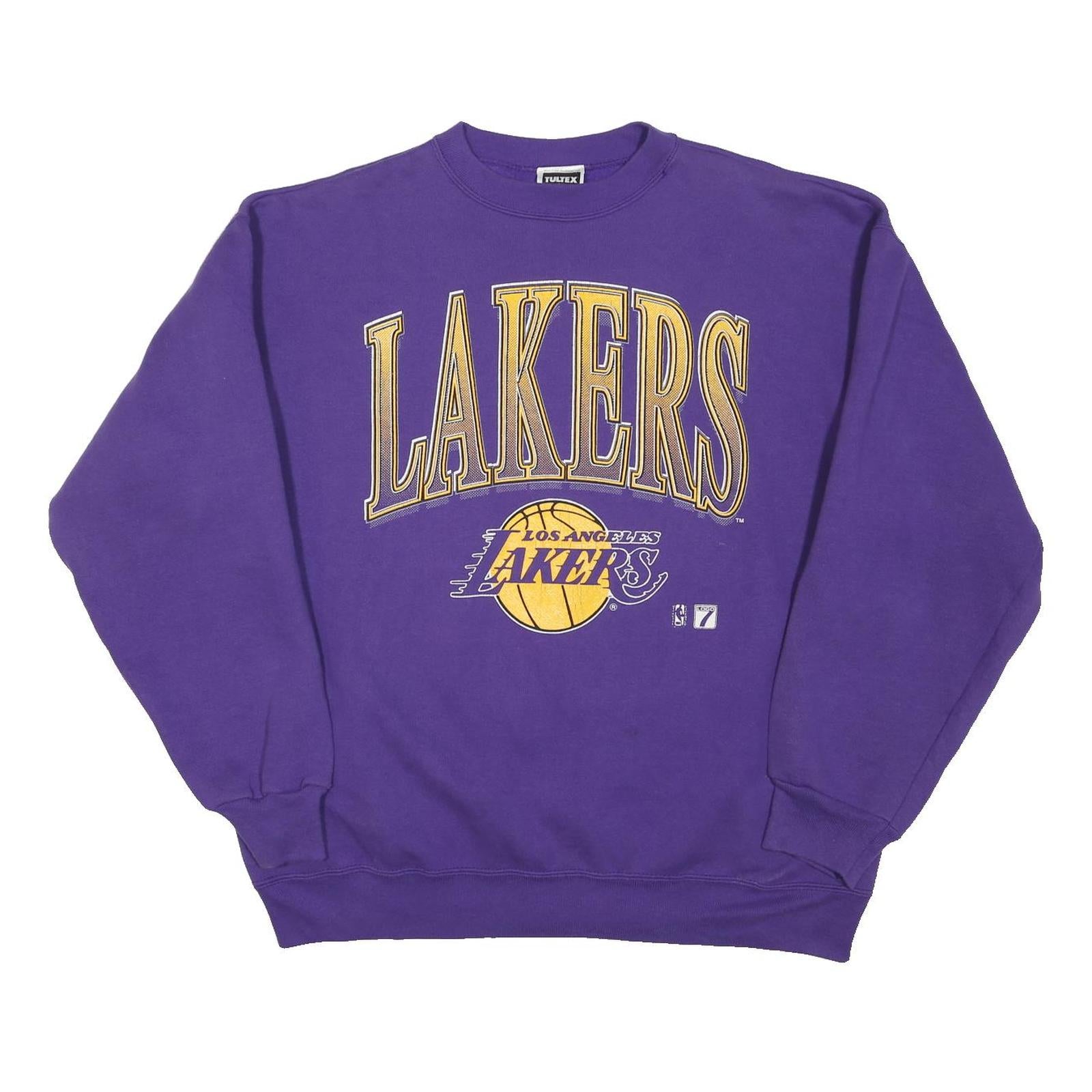 TULTEX Womens Purple Lakers Crew Neck XL Basketball Logo Sweatshirt