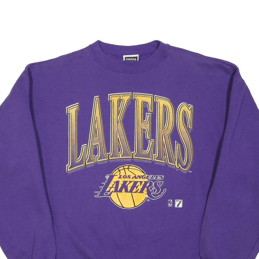 TULTEX Womens Purple Lakers Crew Neck XL Basketball Logo Sweatshirt