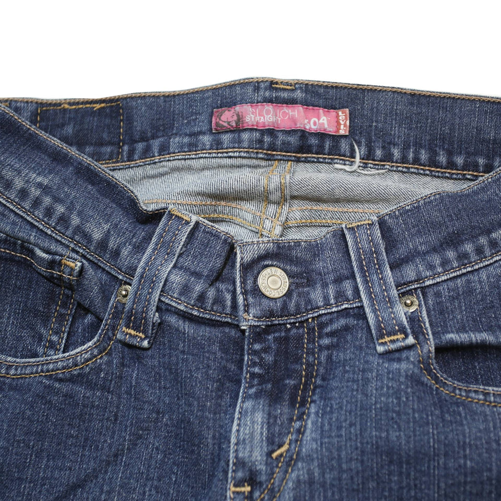 LEVI'S 504 Womens Regular Fit Straight Denim Medium W26 L33 Zip Cotton Blend