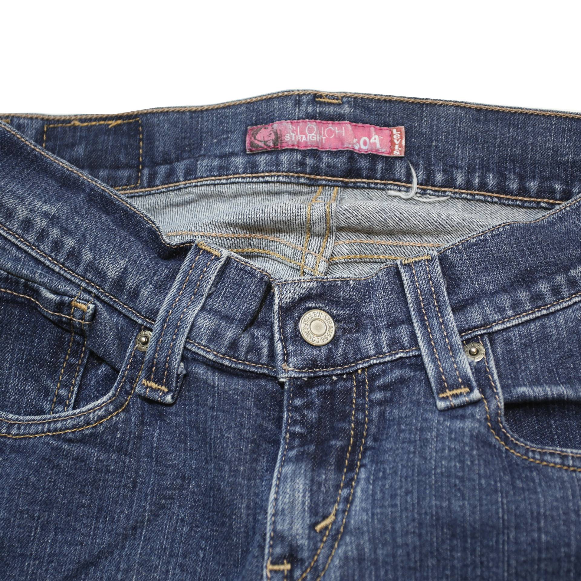 LEVI'S 504 Womens Regular Fit Straight Denim Medium W26 L33 Zip Cotton Blend