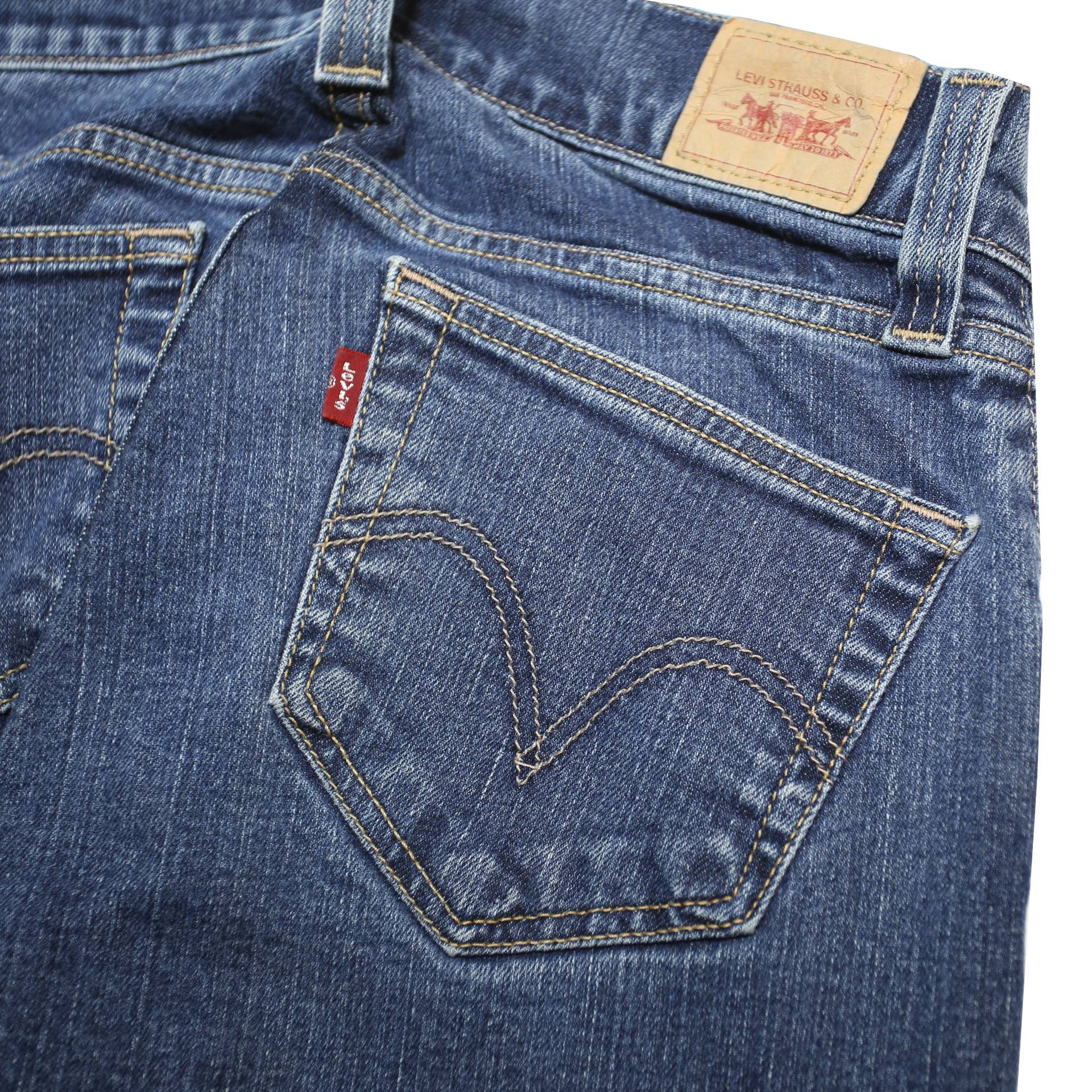 LEVI'S 504 Womens Regular Fit Straight Denim Medium W26 L33 Zip Cotton Blend