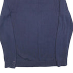 TOMMY HILFIGER Mens Blue Navy Cotton Blend Plain Crew Neck Basic Knit Jumper XL