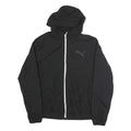 PUMA Mens Black Hooded Zip Jacket S Polyester Plain Sportswear Lightweight