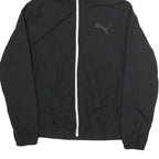PUMA Mens Black Hooded Zip Jacket S Polyester Plain Sportswear Lightweight