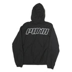 PUMA Mens Black Hooded Zip Jacket S Polyester Plain Sportswear Lightweight