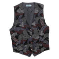 DEVILLE Womens Black & Multi Colour Button Jacket S Cotton Blend Abstract