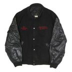 COMFORT ZONE CLOTHING Mens Black & Black Button Jacket XL Cotton Blend Leather