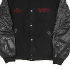 COMFORT ZONE CLOTHING Mens Black & Black Button Jacket XL Cotton Blend Leather