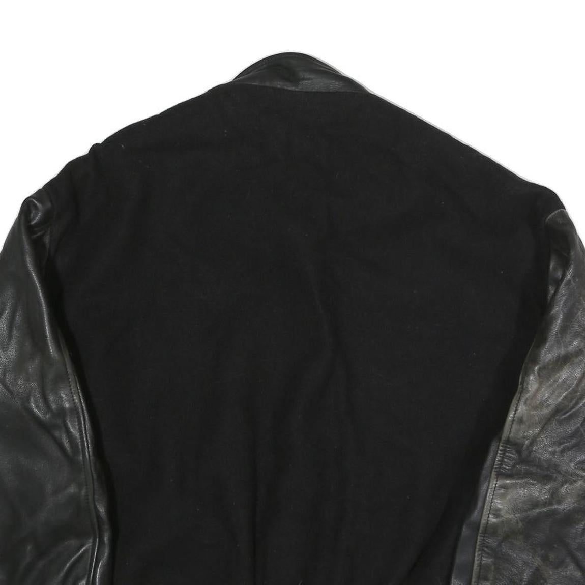 COMFORT ZONE CLOTHING Mens Black & Black Button Jacket XL Cotton Blend Leather