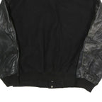 COMFORT ZONE CLOTHING Mens Black & Black Button Jacket XL Cotton Blend Leather