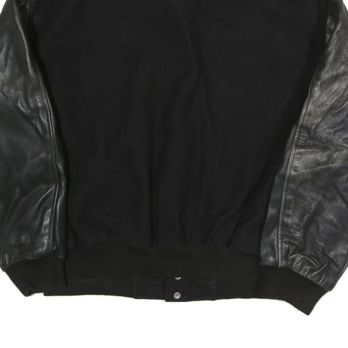 COMFORT ZONE CLOTHING Mens Black & Black Button Jacket XL Cotton Blend Leather