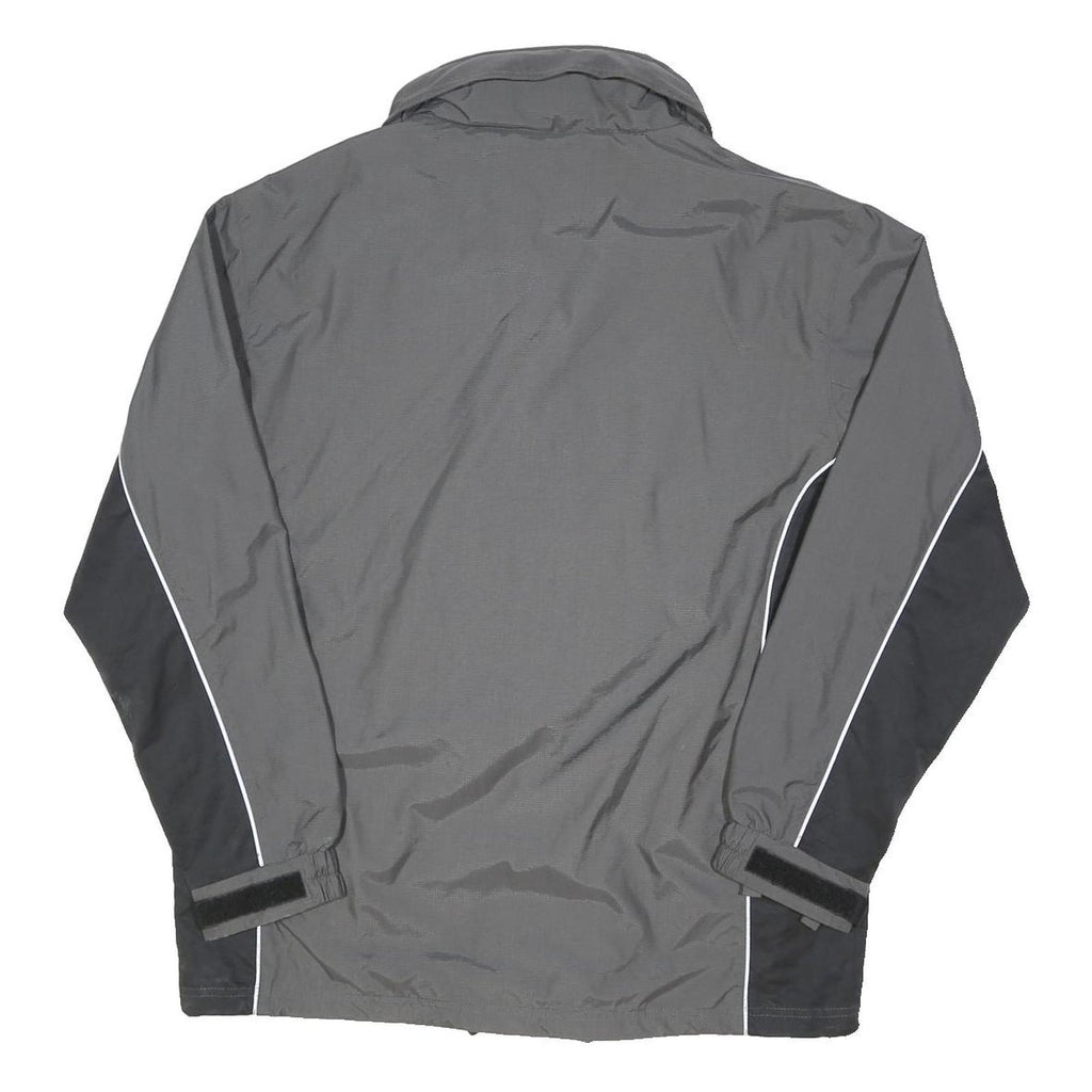 FILA Mens Grey & Black Sports Zip Jacket L Polyester Blend Plain Lightweight