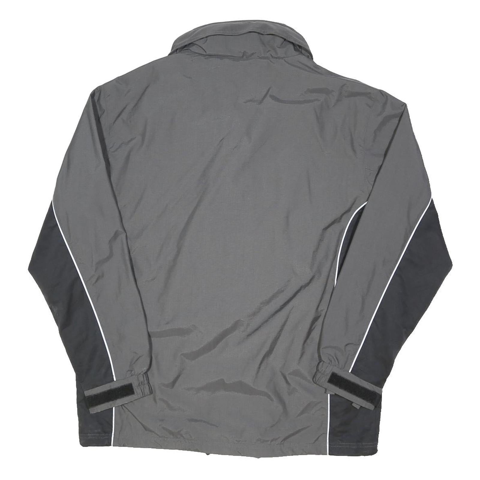 FILA Mens Grey & Black Sports Zip Jacket L Polyester Blend Plain Lightweight
