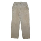 CARHARTT Mens Cotton Blend Beige Regular Straight Trousers W30 L30 Durable