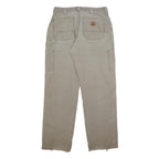 CARHARTT Mens Cotton Blend Beige Regular Straight Trousers W30 L30 Durable