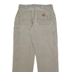 CARHARTT Mens Cotton Blend Beige Regular Straight Trousers W30 L30 Durable