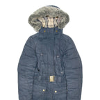 BARBOUR Womens Puffer Coat Blue Hooded UK 8