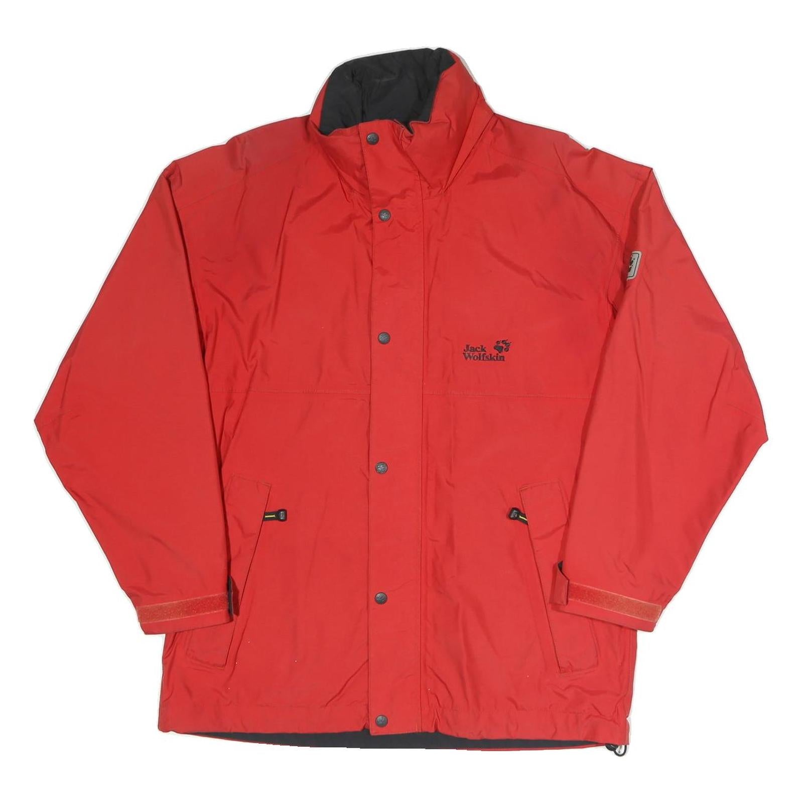 JACK WOLFSKIN Mens Red Outdoor Jacket XS Polyester Blend Plain Zip Lightweight