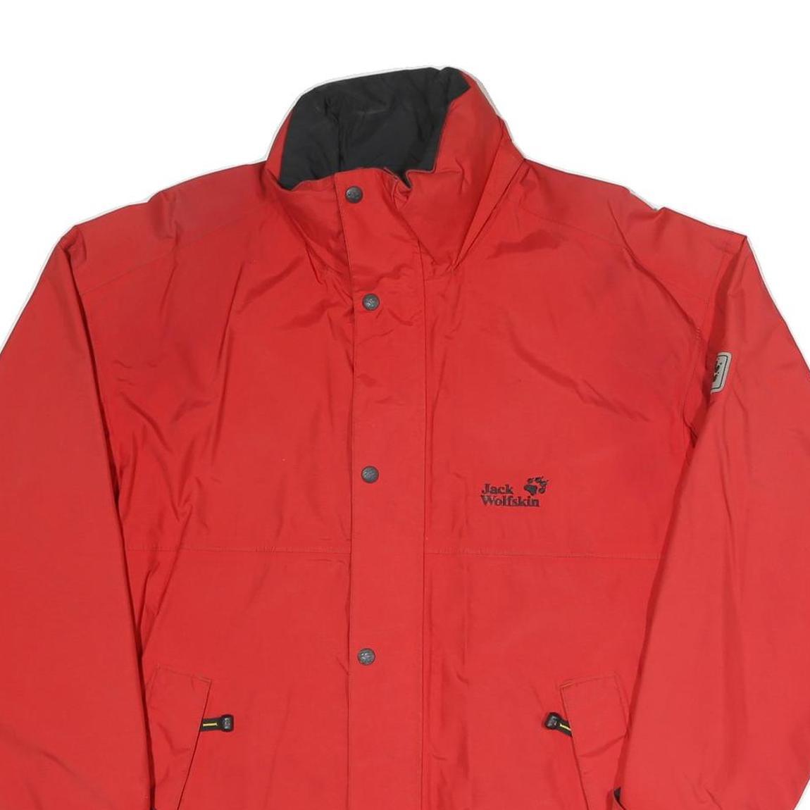 JACK WOLFSKIN Mens Red Outdoor Jacket XS Polyester Blend Plain Zip Lightweight