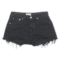 LEVI'S Womens Shorts Black Casual Cut-Off M W29 Distressed Raw Hem Denim